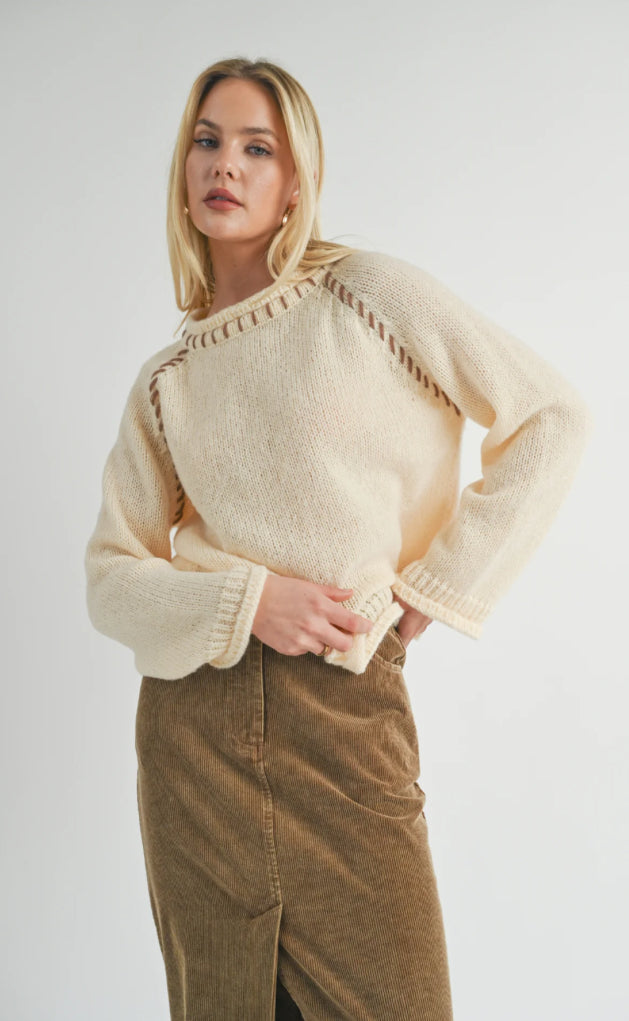 Sage the Label Reyna Stitch Detail Sweater - FA24