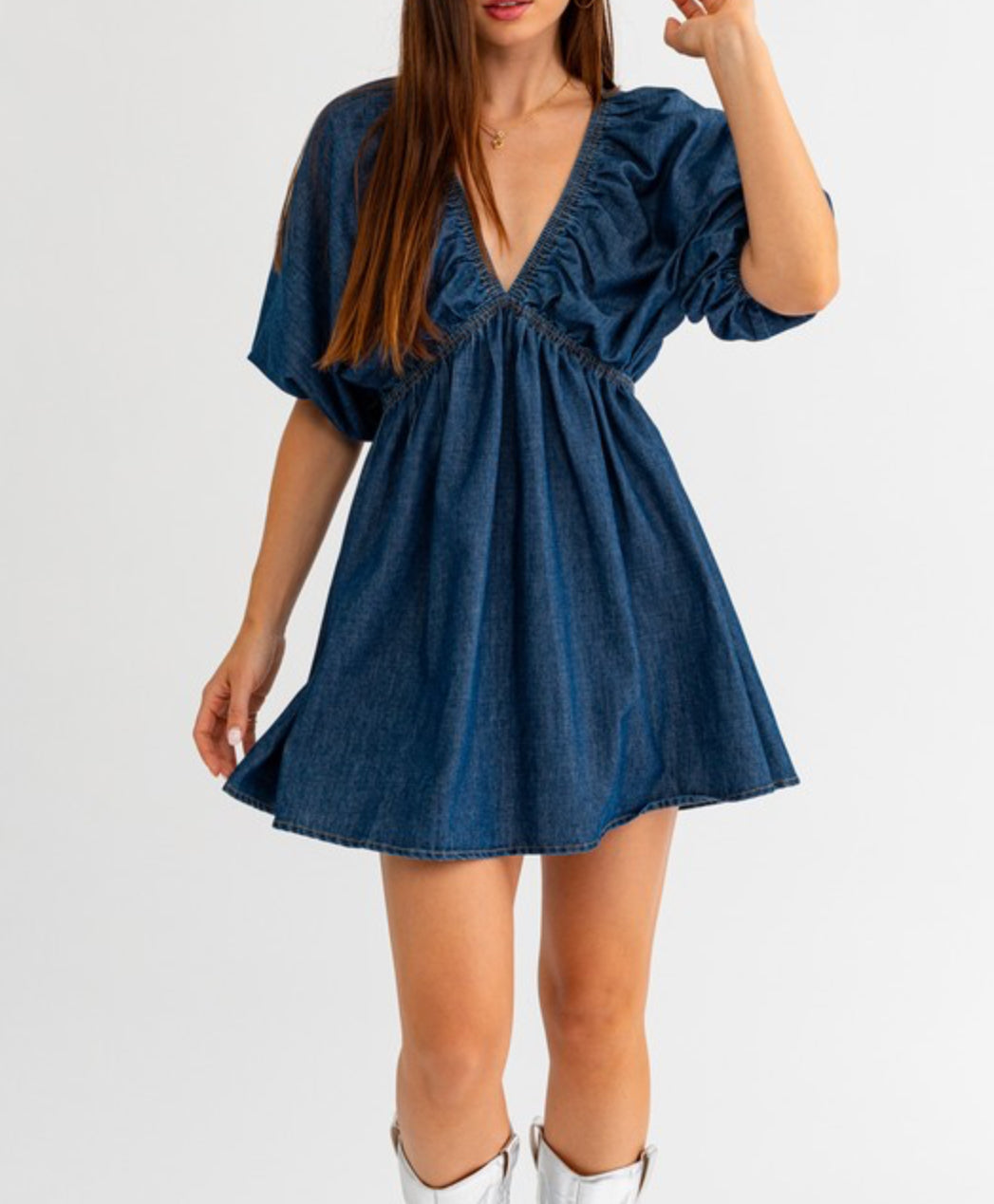 Le Lis Denim Mini Dress