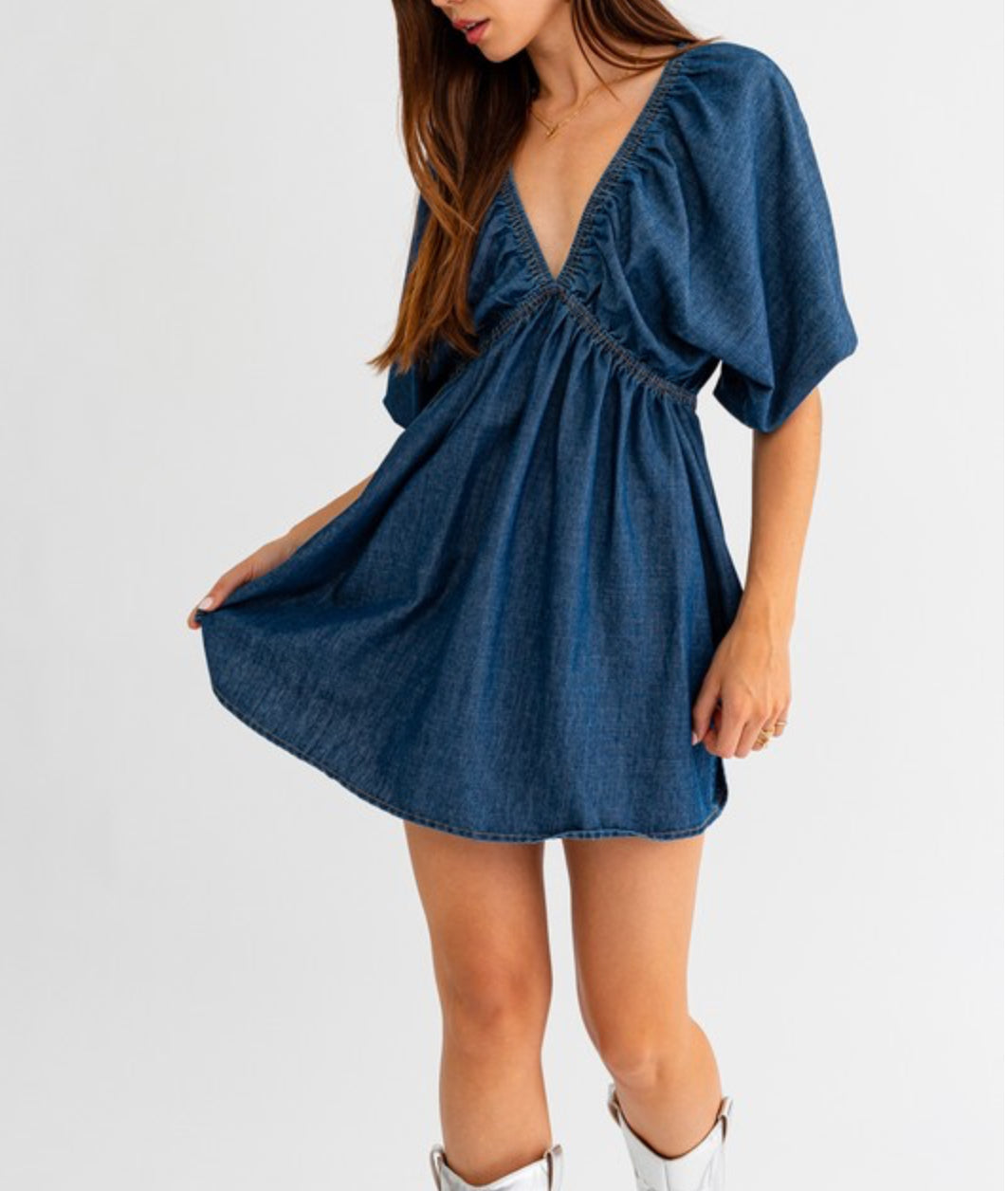 Le Lis Denim Mini Dress