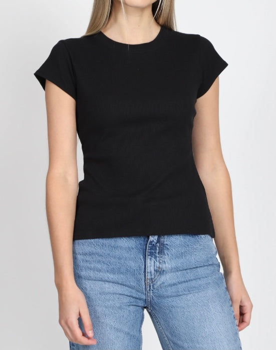 Brunette The Label Ribbed Fitted T-Shirt - FA24