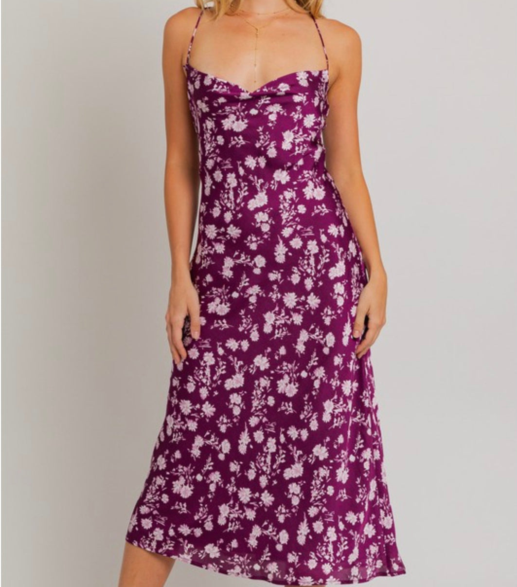 Le Lis Purple Floral Maxi Dress - SP24