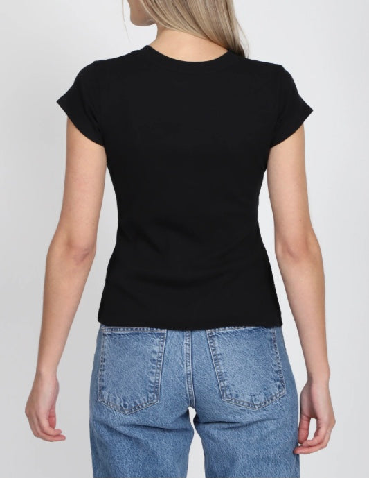 Brunette The Label Ribbed Fitted T-Shirt - FA24