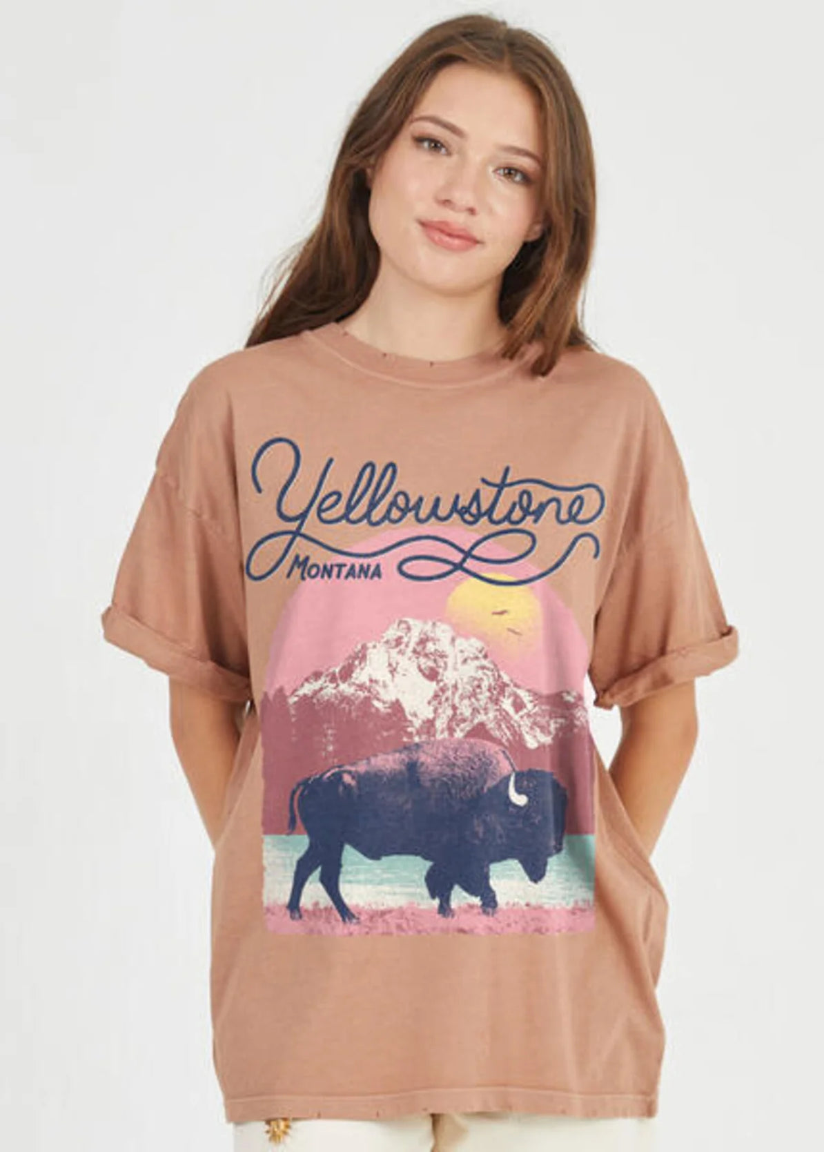 Girl Dangerous Yellowstone Bison Boyfriend Tee-F24