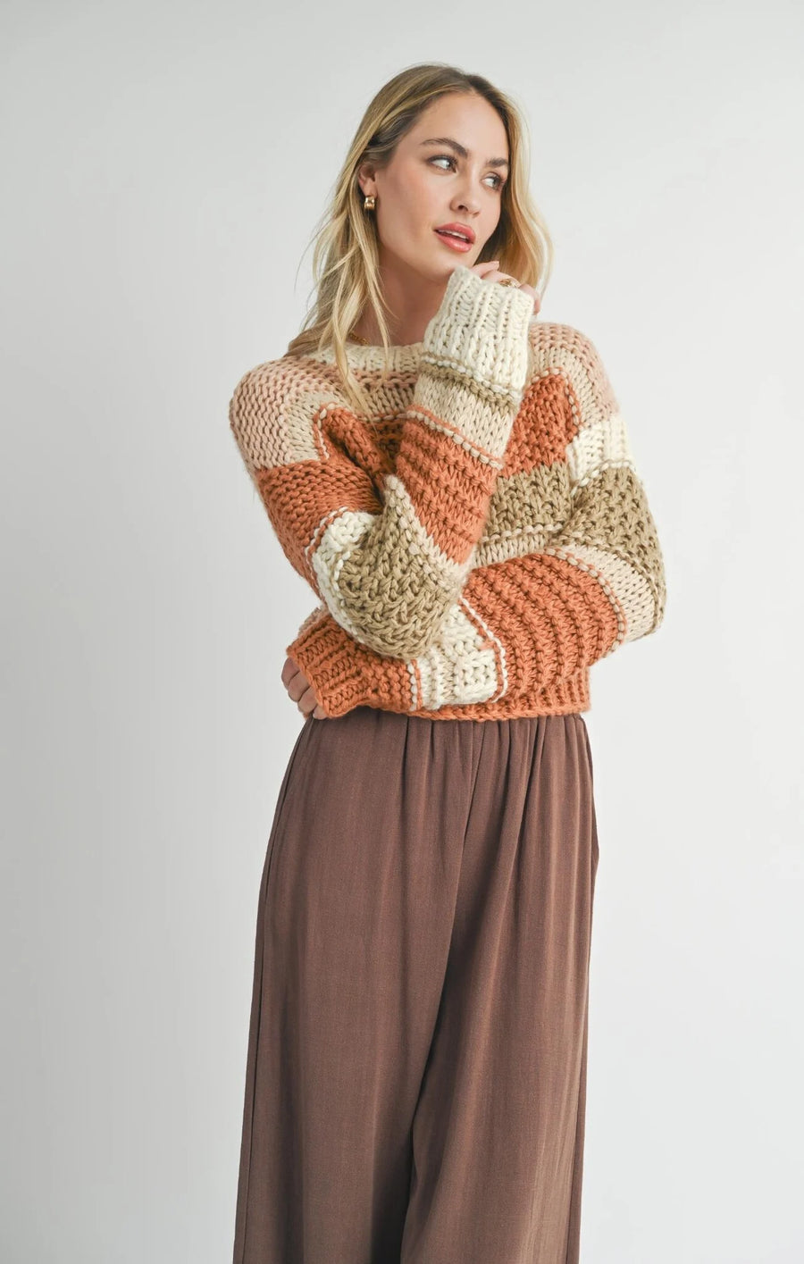 Sadie & Sage Butter Pecan Chunky Sweater - FA24