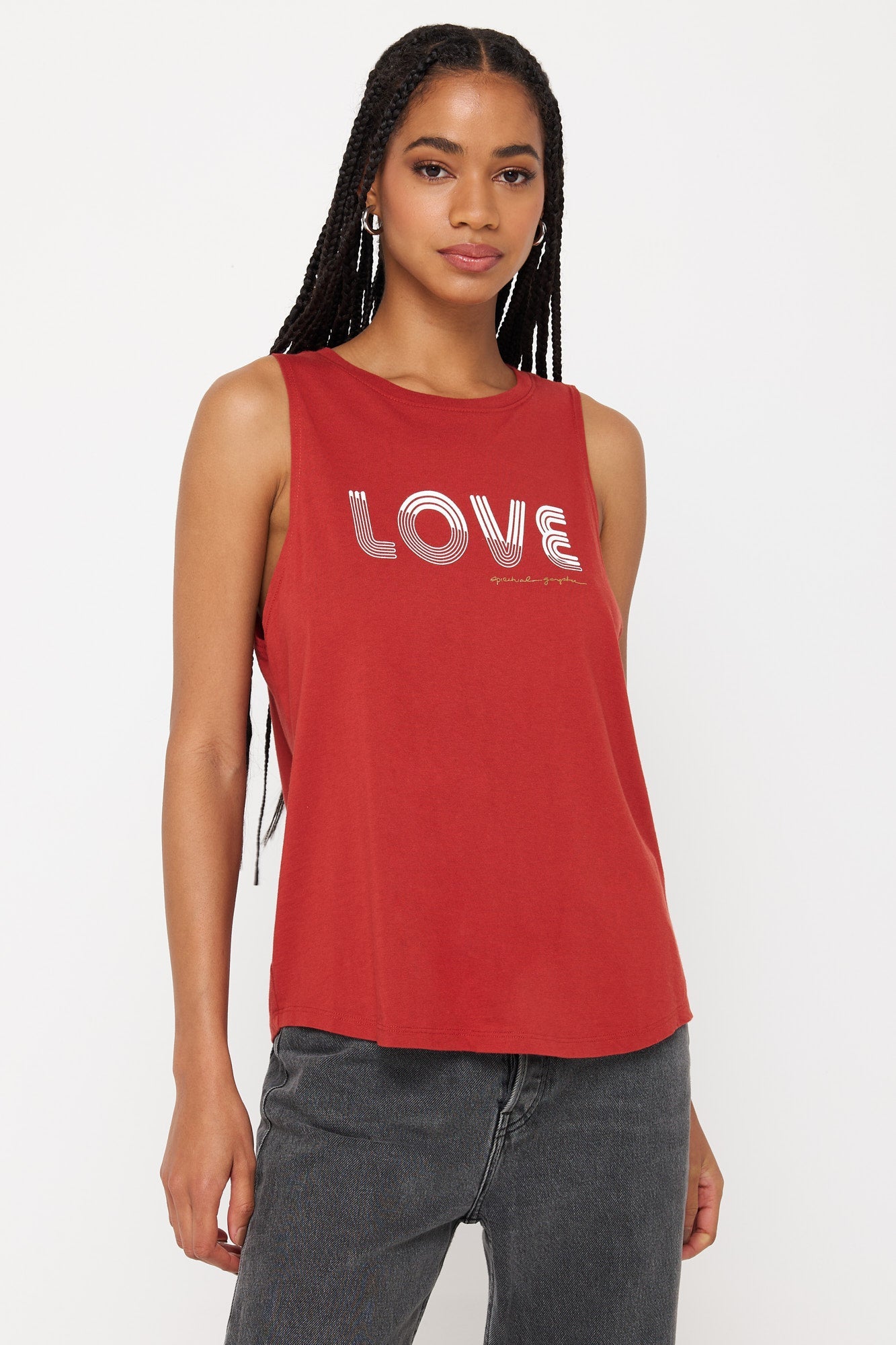 Spiritual Gangster Love Lines Jade Muscle Tank - FA24