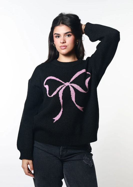 Girl Dangerous Bow Oversized Knit Sweater - W24