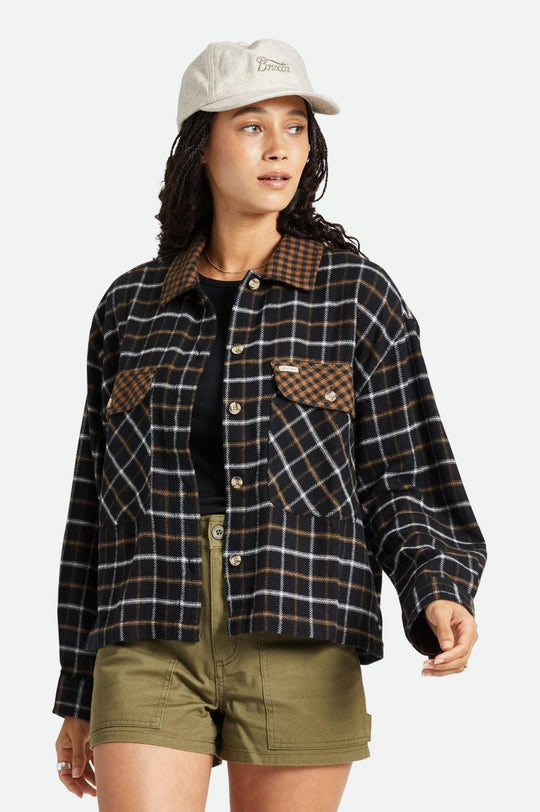 Brixton Bowery Black/Bison Flannel W23