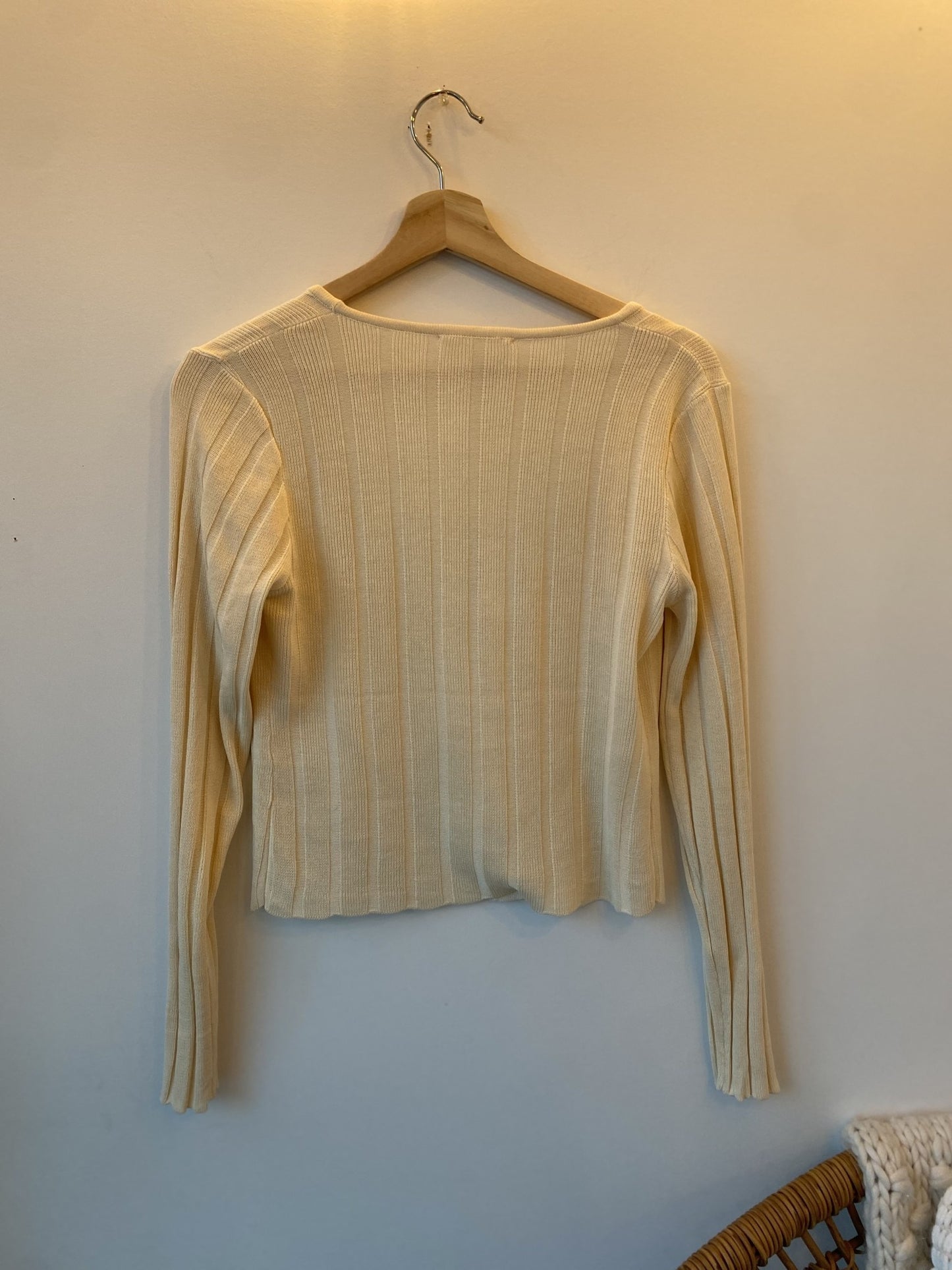 Sage the Label Cream Ribbed Cardigan - W23