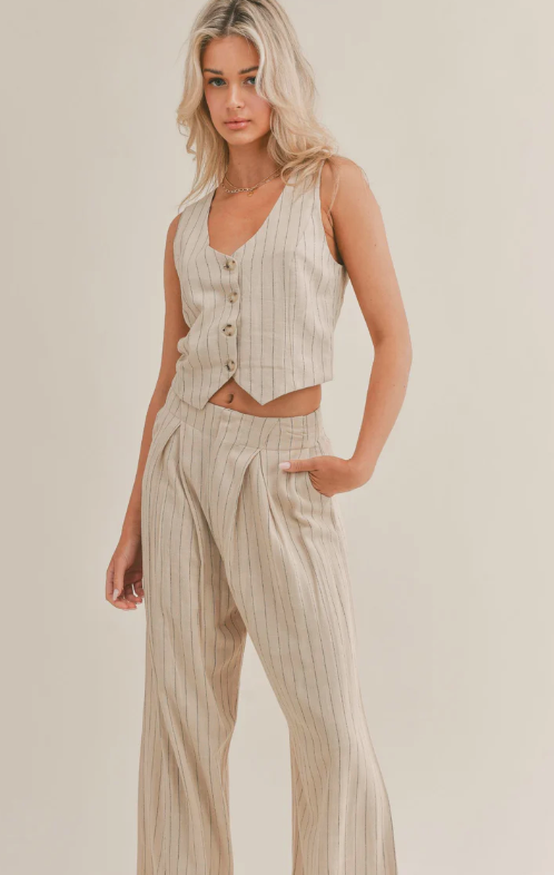 Sage The Label Forever Muse Pinstripe Vest - SP23