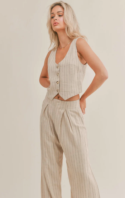 Sage The Label Forever Muse Pinstripe Vest - SP23