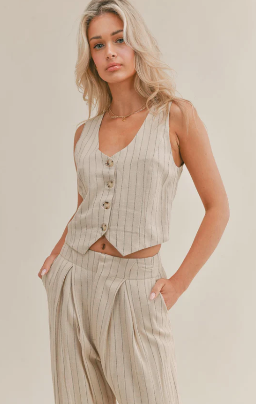 Sage The Label Forever Muse Pinstripe Vest - SP23