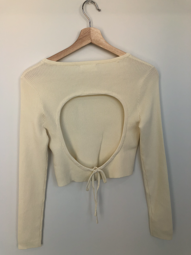 Sage The Label Ivory Ribbed Sweater - SP23